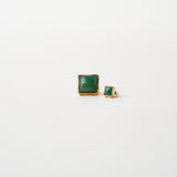 Jamie Haller - The Cufflink Stud Earring - Large in Dark Green Aventurine