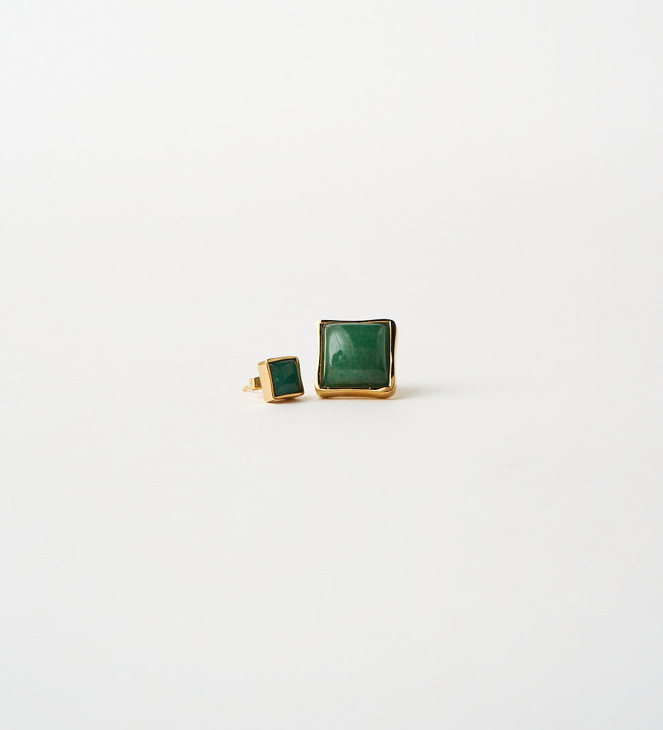 Jamie Haller - The Cufflink Stud Earring - Small in Dark Aventurine
