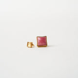 Jamie Haller - The Cufflink Stud Earring - Large in Rhodochrosite