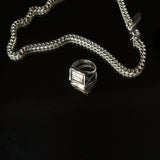 Jamie Haller - The Nina Flat Signet Ring in Smoky Quartz