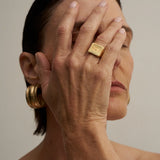 Jamie Haller - The Chaos Sunburst Square Signet in Gold
