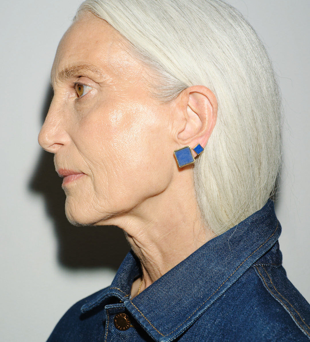 Jamie Haller - The Cufflink Stud Earring - Large In Blue Aventurine