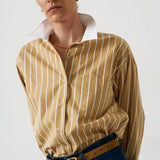 Jamie Haller - The Tipped Weekend Shirt in Gold Stripe