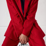 Jamie Haller - The Linen Oversized Blazer in Red