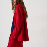 Jamie Haller - The Linen Oversized Blazer in Red