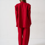 Jamie Haller - The Linen Oversized Blazer in Red
