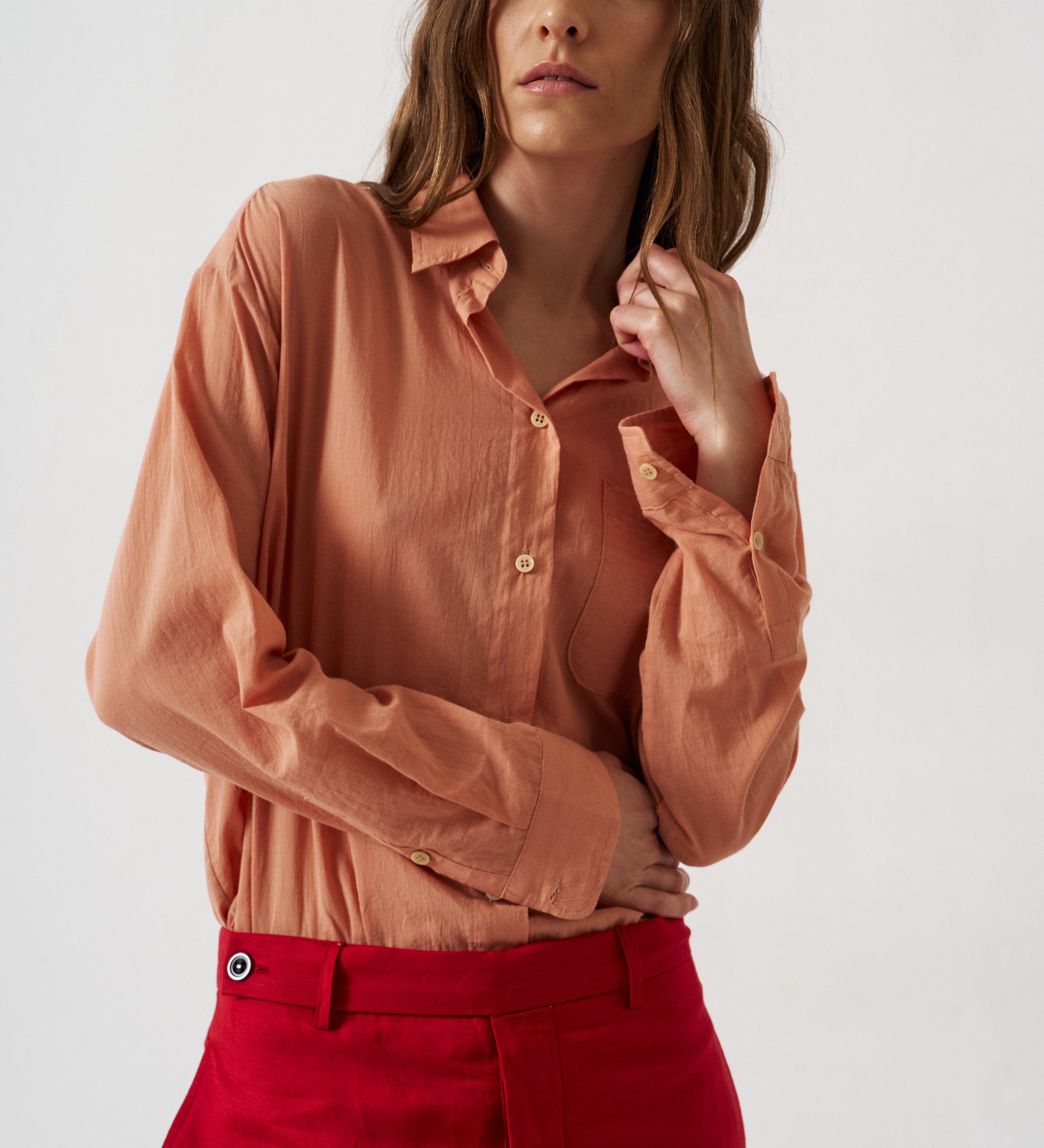 Jamie Haller - The Cotton Essential Shirt in Dusty Peach