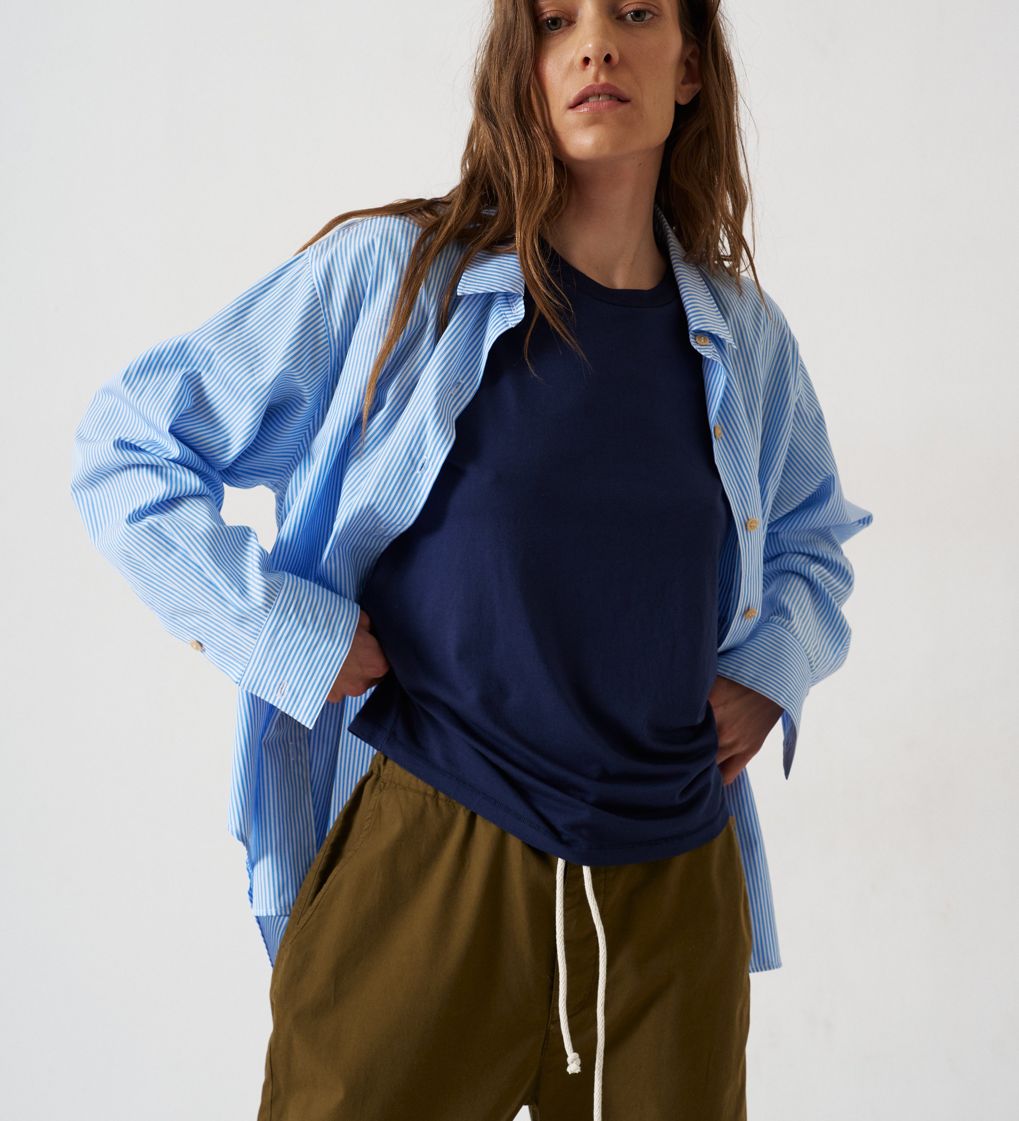 Jamie Haller - The Weekend Shirt in Teal Stripe