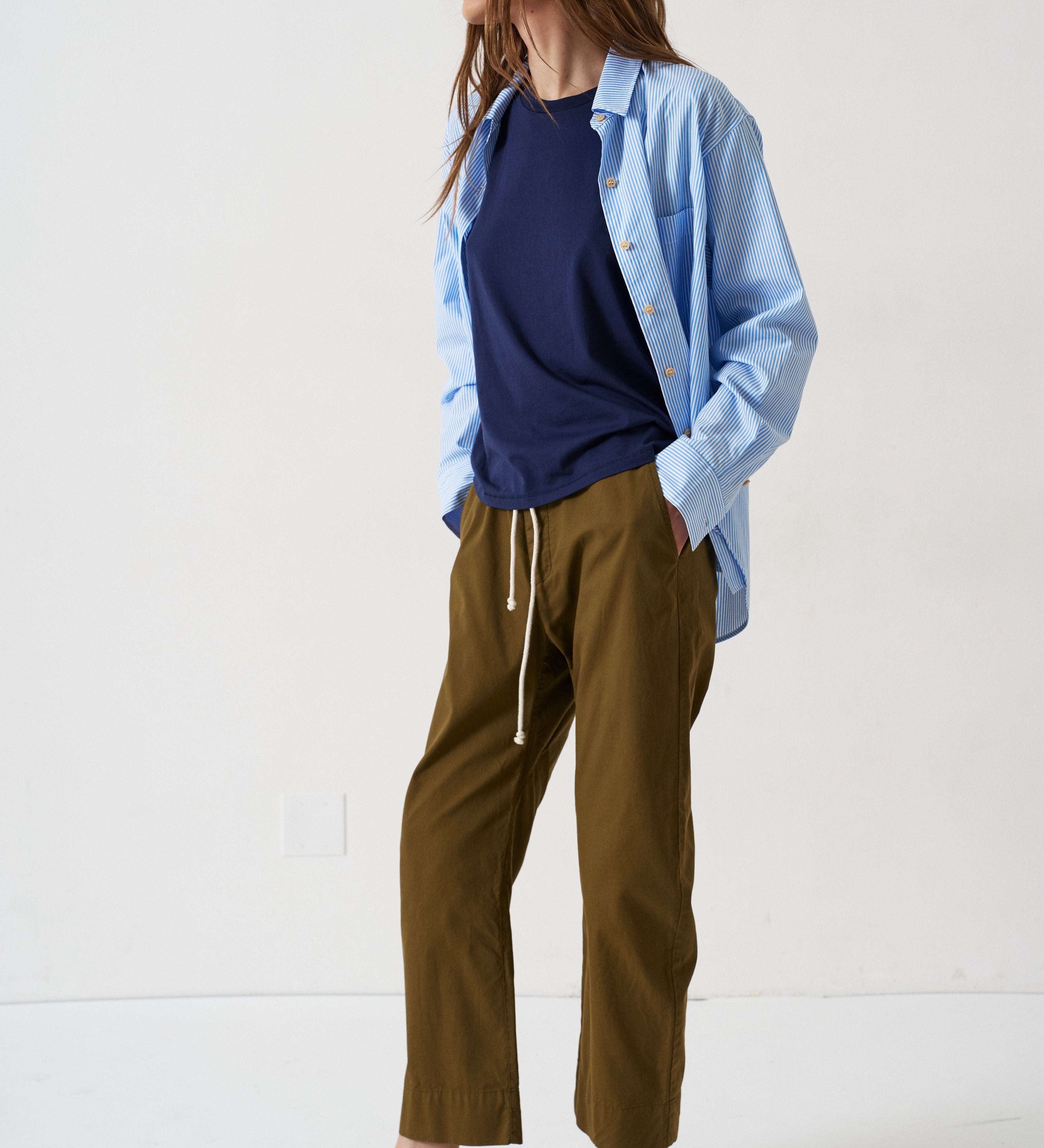 Jamie Haller - The Weekend Shirt in Teal Stripe