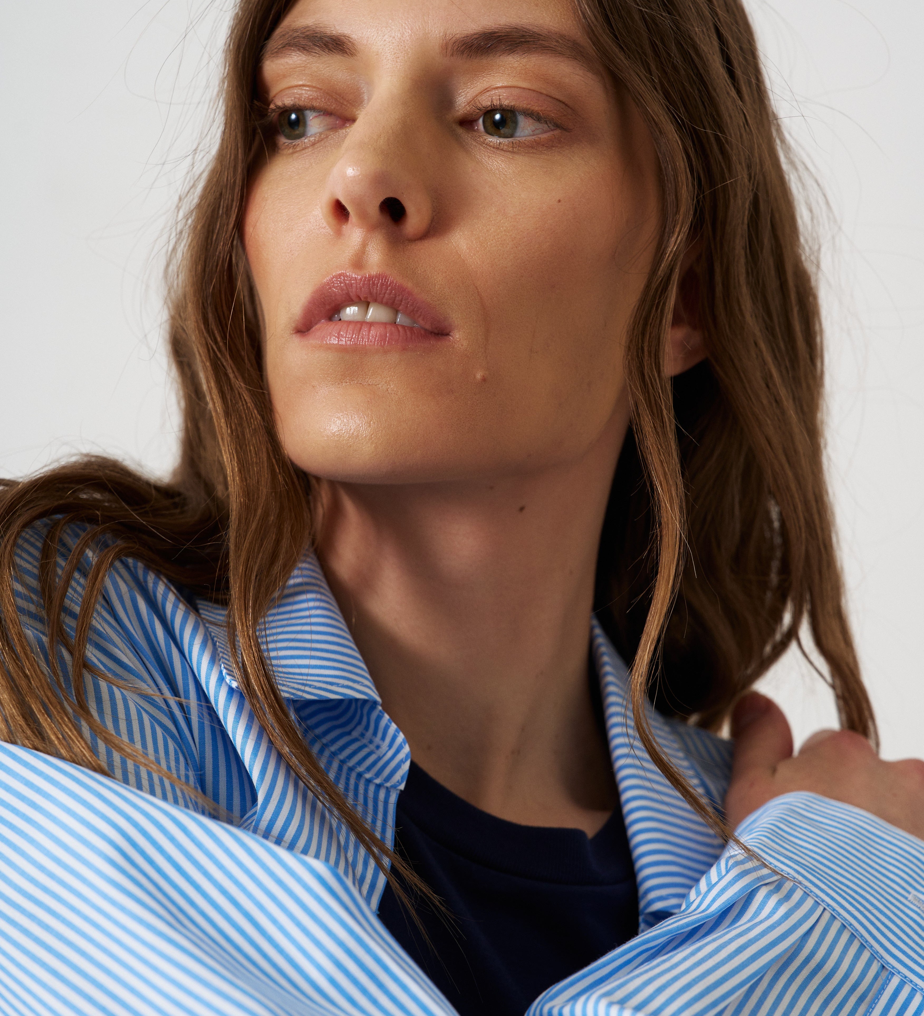 Jamie Haller - The Weekend Shirt in Teal Stripe