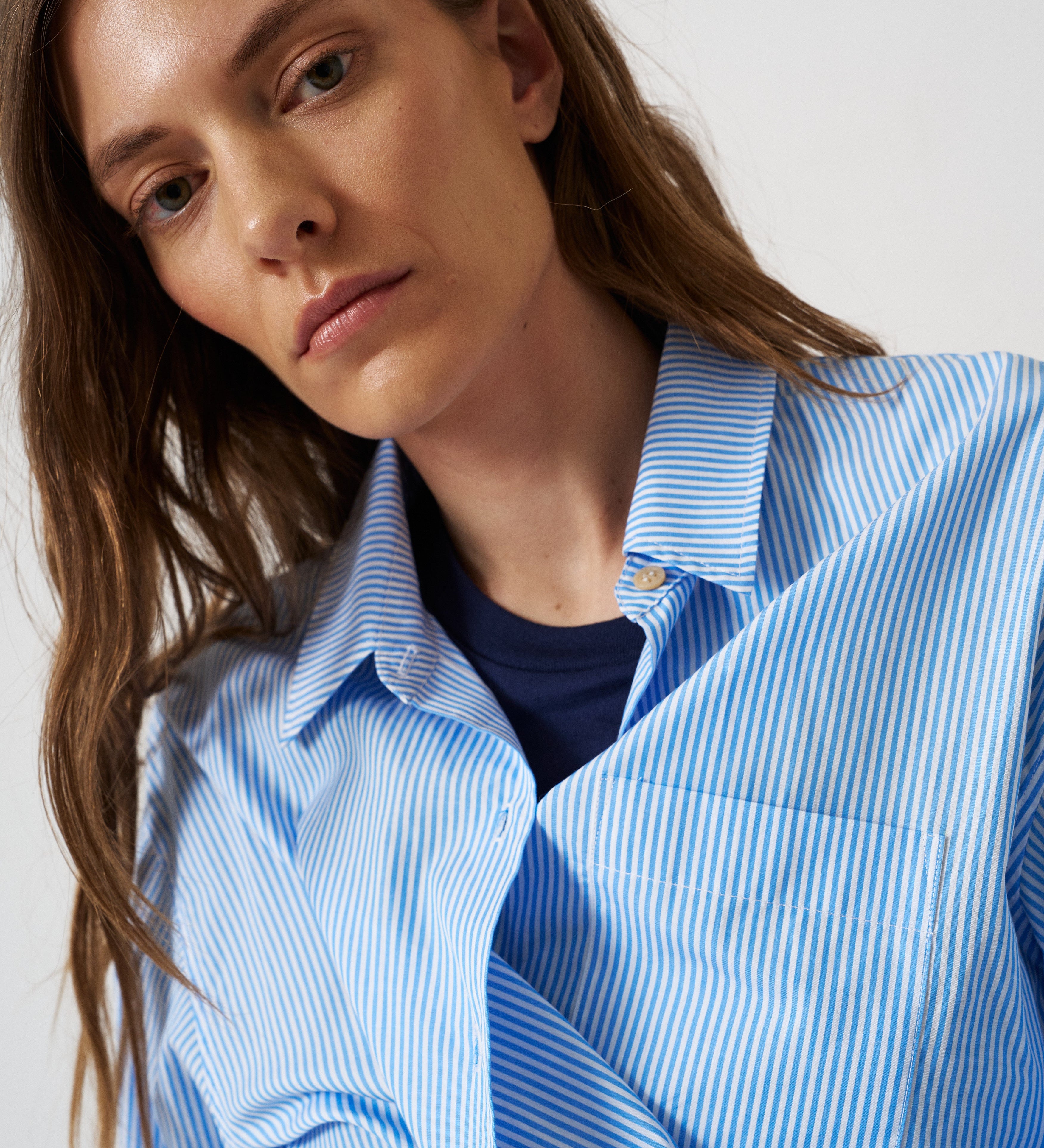 Jamie Haller - The Weekend Shirt in Teal Stripe