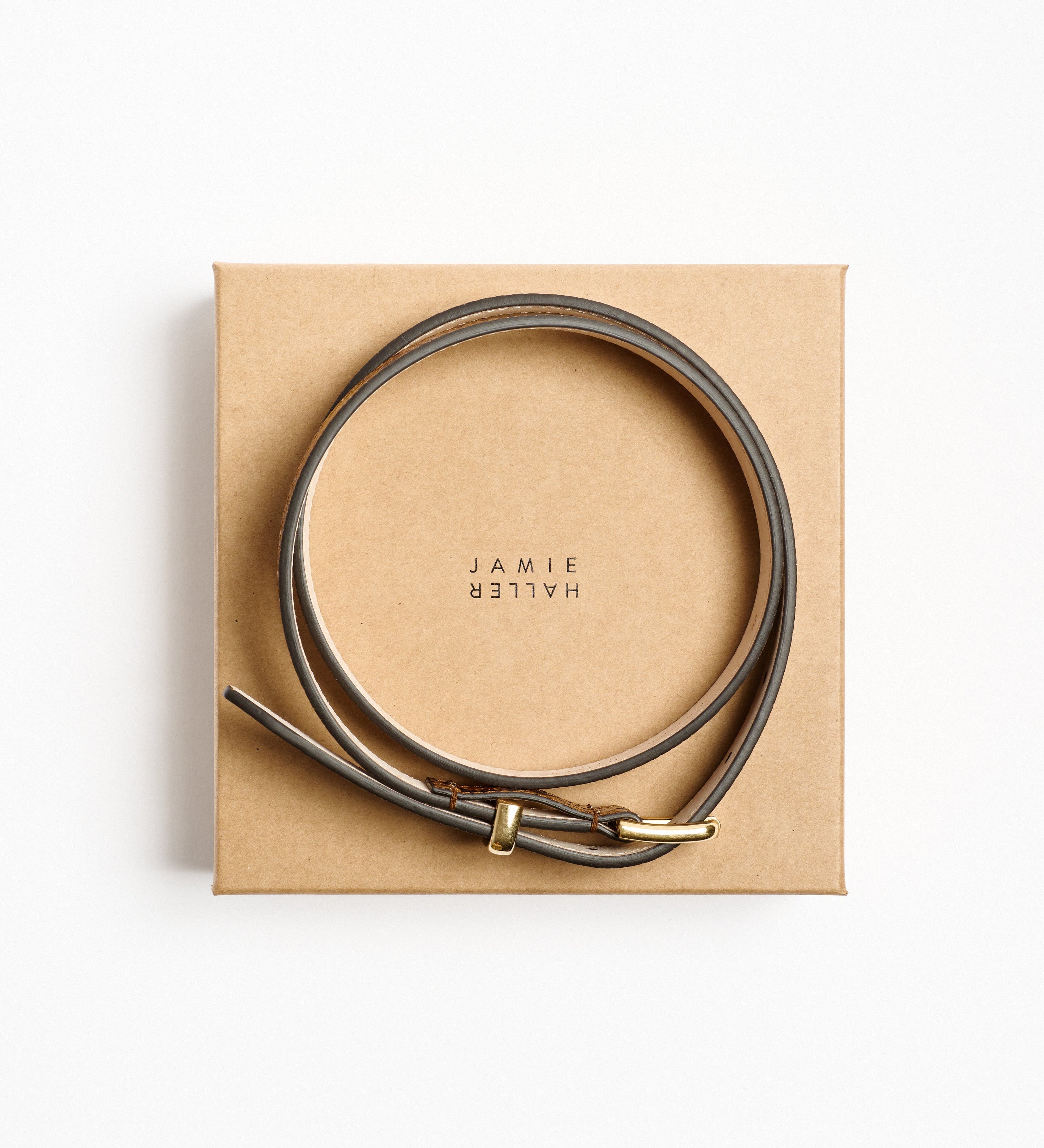Jamie Haller - The Slim Bar Belt in Mustard Python