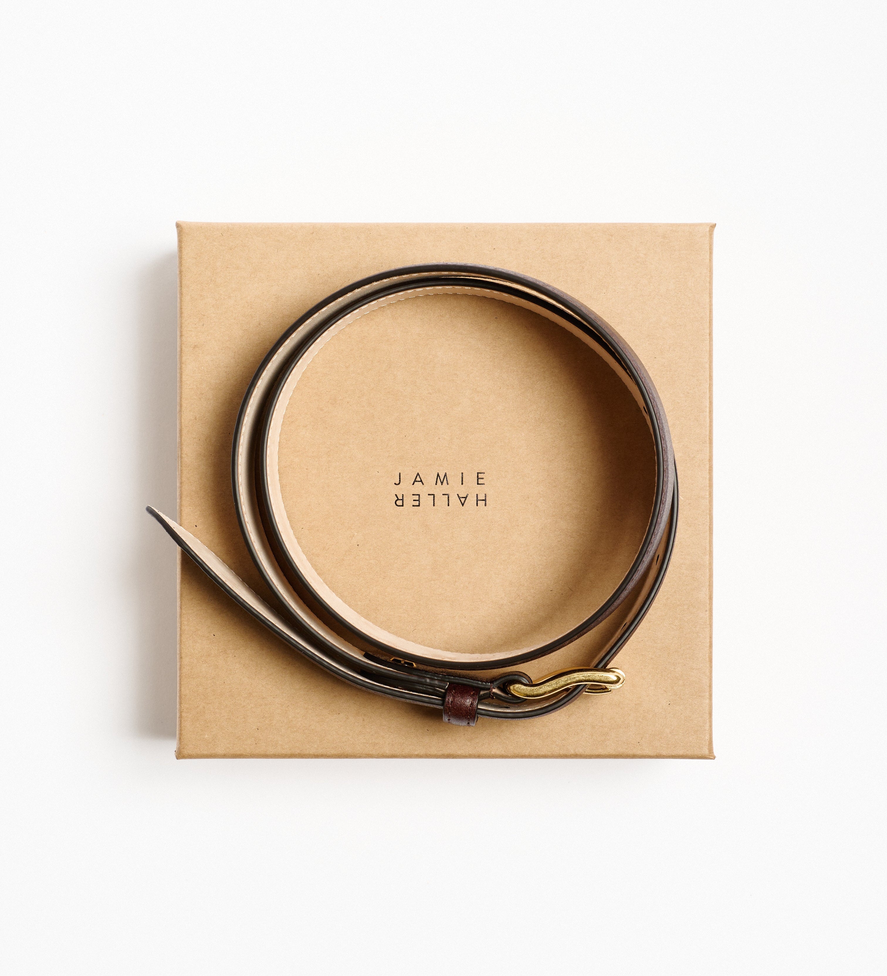 Jamie Haller - The Slim Bar Belt in Oxblood Croc