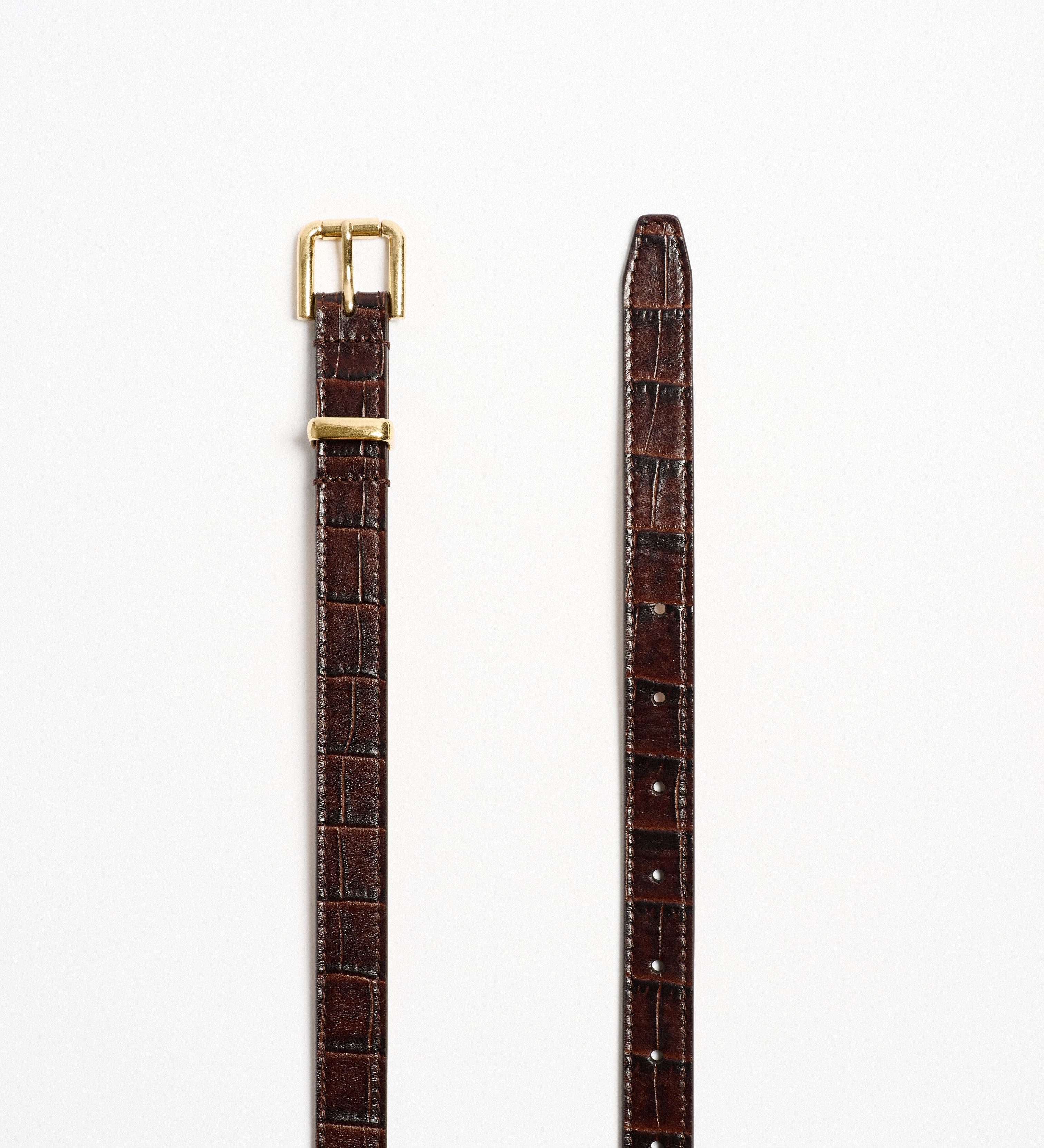 Jamie Haller - The Slim Bar Belt in Oxblood Croc