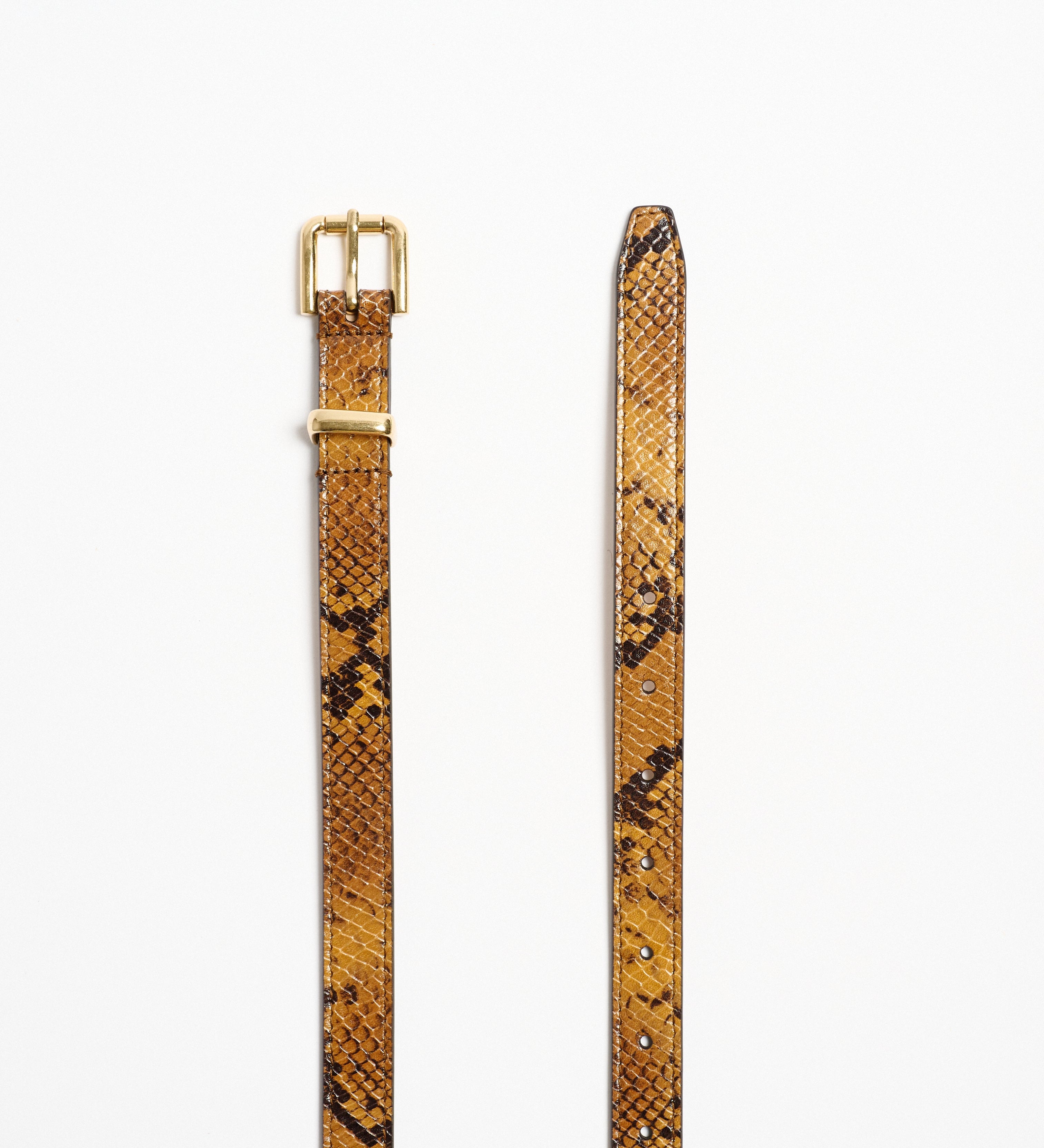 Jamie Haller - The Slim Bar Belt in Mustard Python