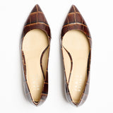 Jamie Haller - The Kitty Point Heel in Oxblood Croc