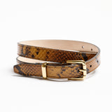 Jamie Haller - The Slim Bar Belt in Mustard Python