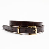 Jamie Haller - The Slim Bar Belt in Oxblood Croc