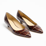 Jamie Haller - The Kitty Point Heel in Oxblood Croc