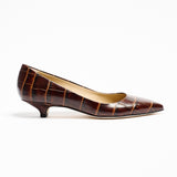 Jamie Haller - The Kitty Point Heel in Oxblood Croc