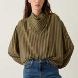Jamie Haller - The Hankie Blouse in Cypress Stripe