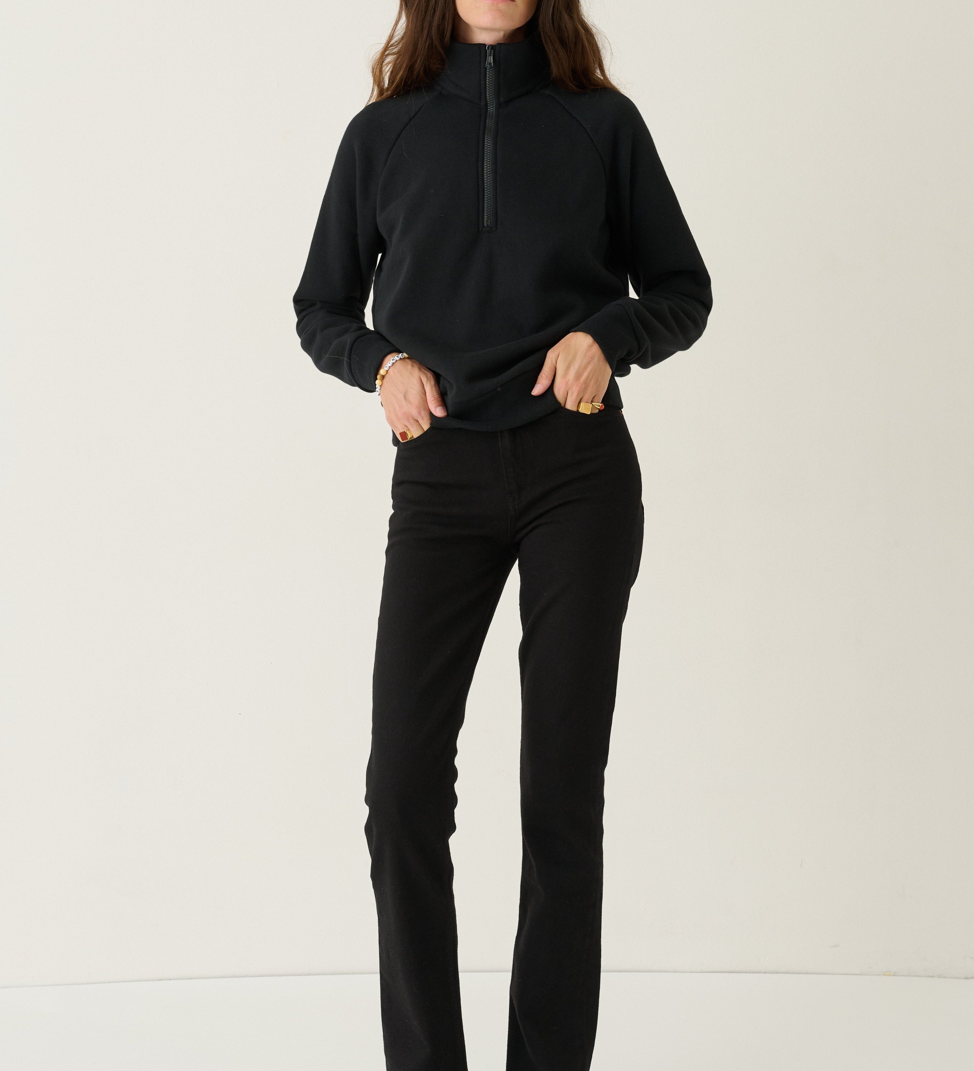 Jamie Haller - The Quarter Zip in Black