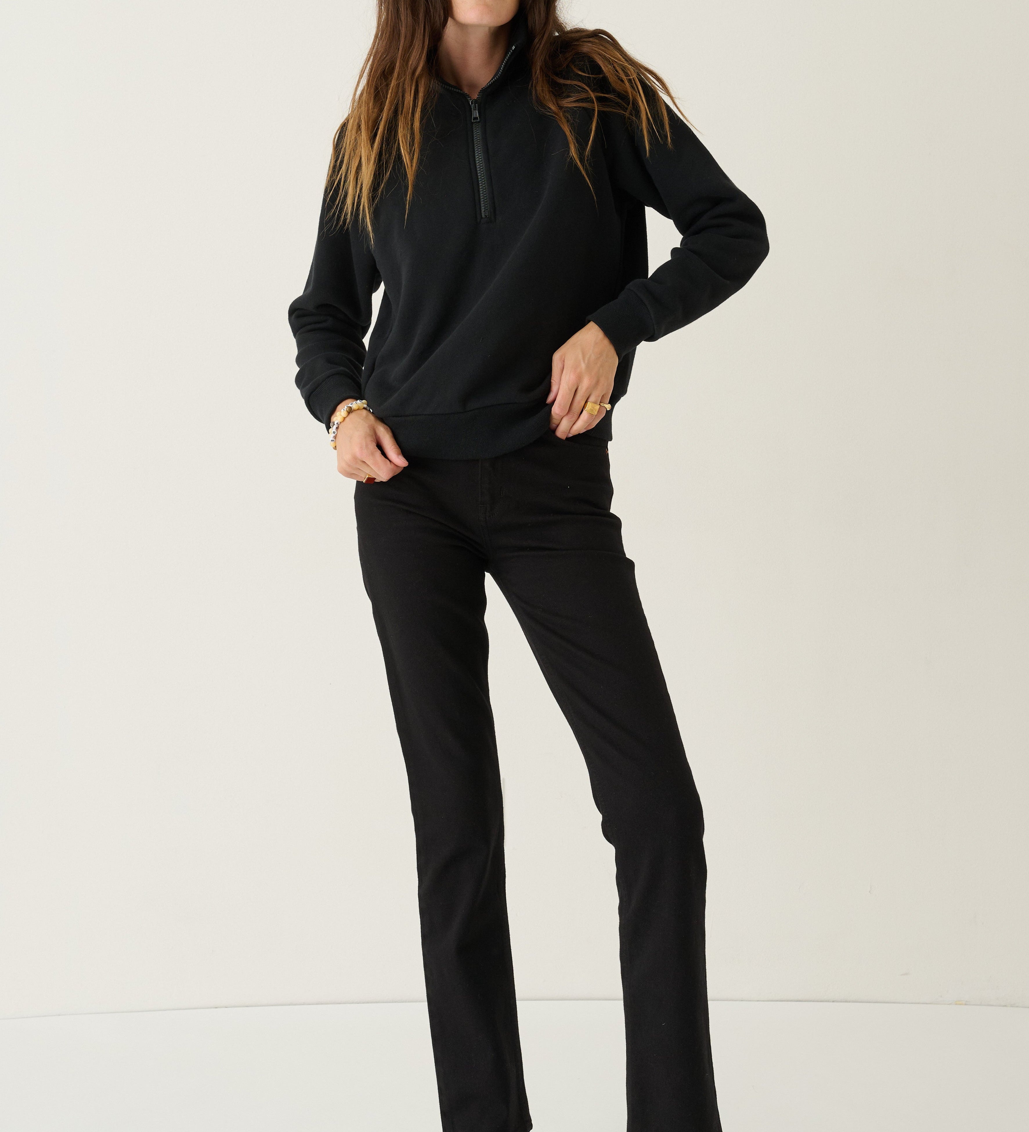 Jamie Haller - The Quarter Zip in Black