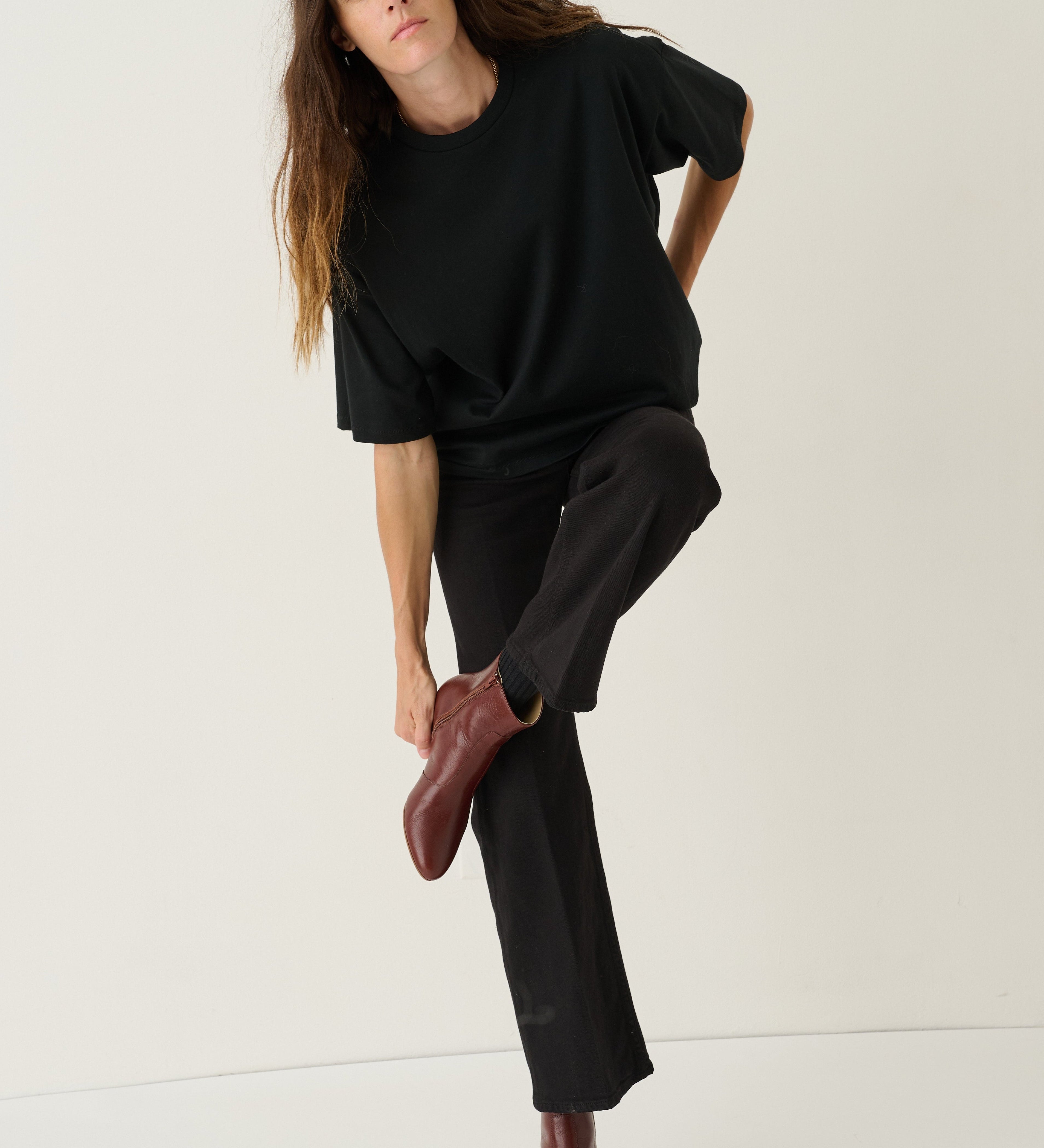Jamie Haller - The Cotton Draped Tee in Black