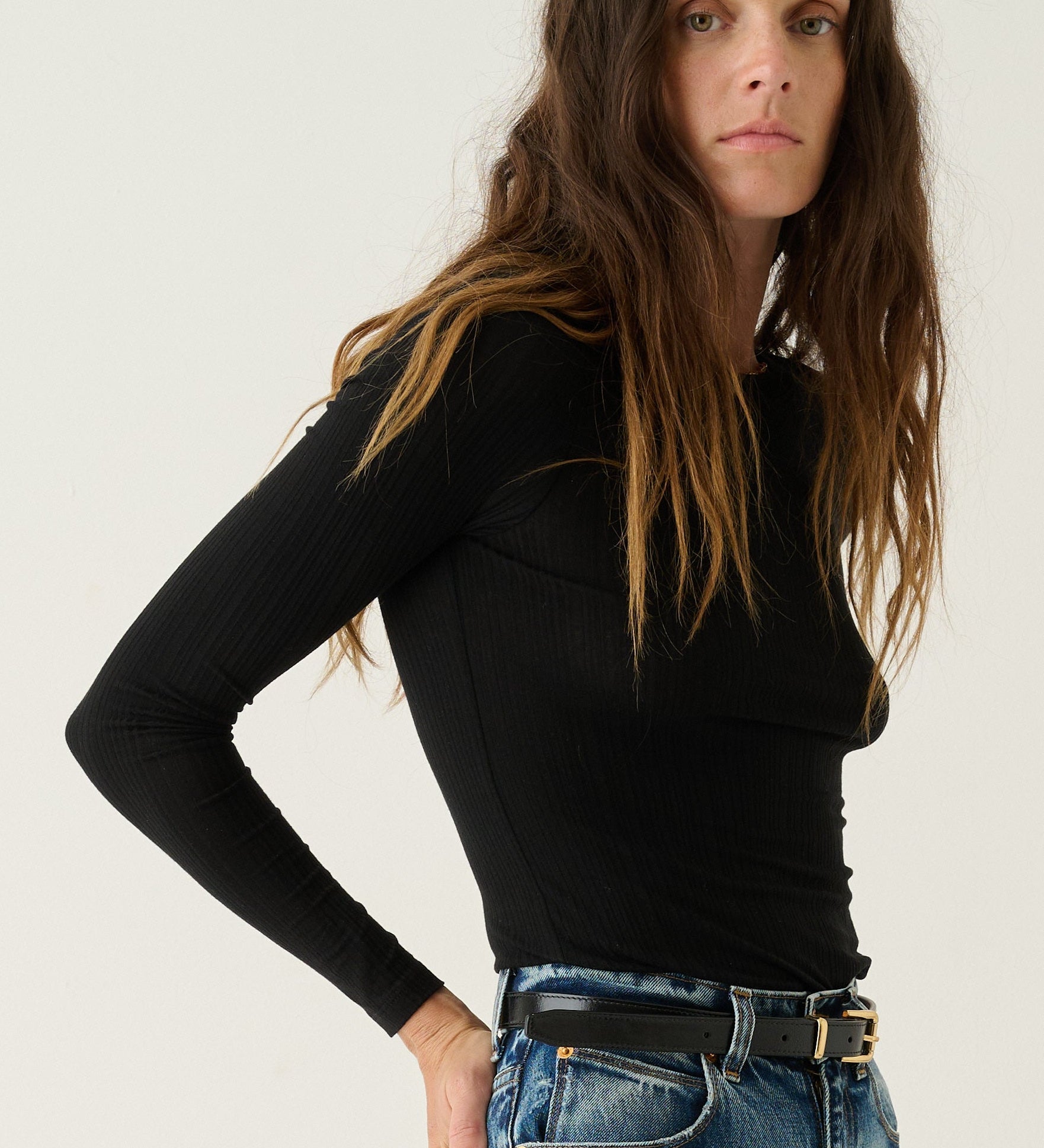 Jamie Haller - The Long Rib Tee in Black