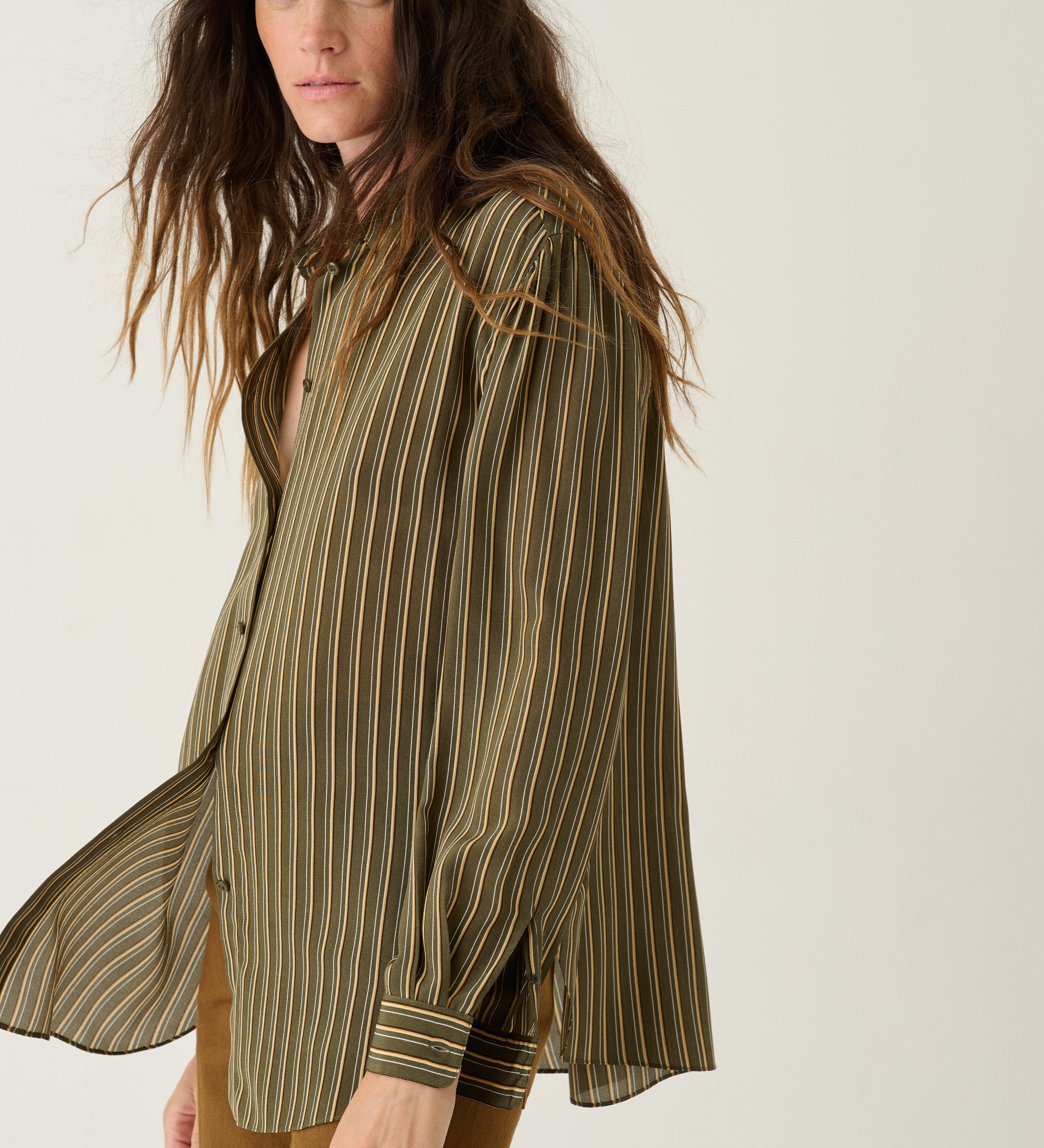 Jamie Haller - The Lucy Blouse in Cypress Stripe