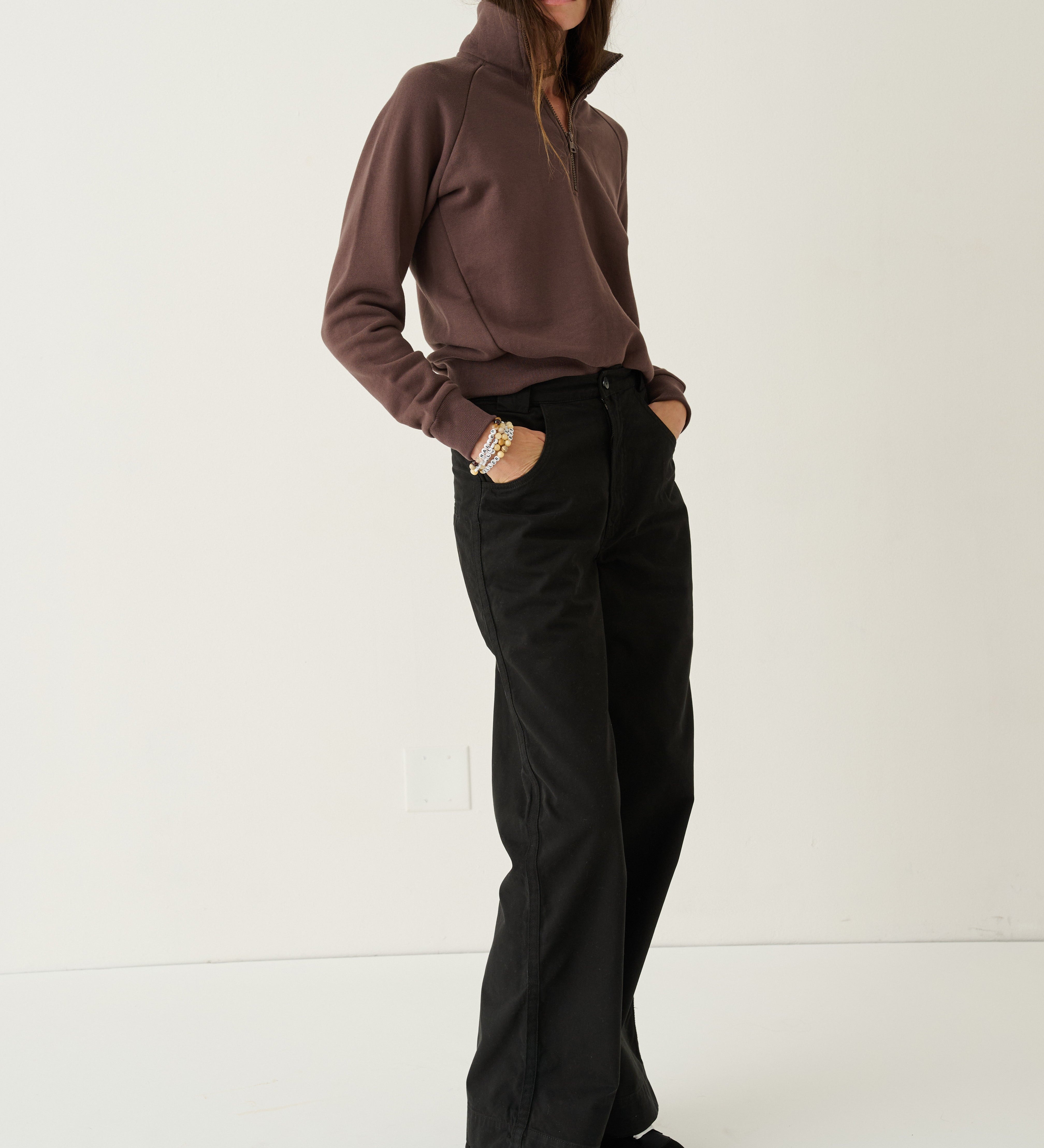 Jamie Haller - The Quarter Zip in Brown