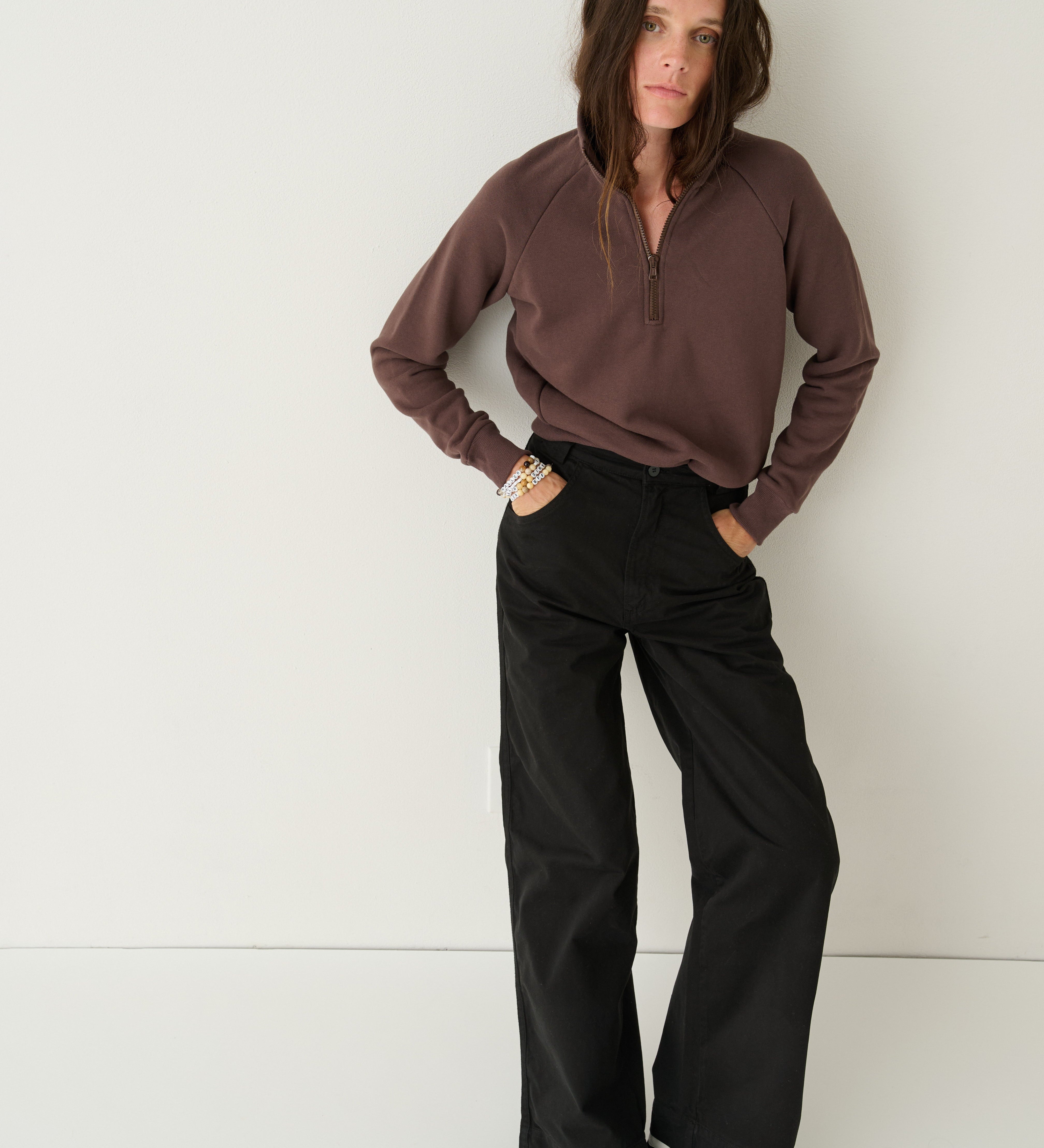 Jamie Haller - The Quarter Zip in Brown