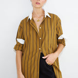 Jamie Haller - The Crosby Shirt in Goldenrod Stripe