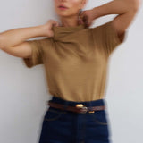 Jamie Haller - The Cowl Tee in Gold Lame