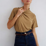 Jamie Haller - The Cowl Tee in Gold Lame