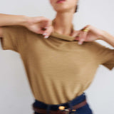 Jamie Haller - The Cowl Tee in Gold Lame