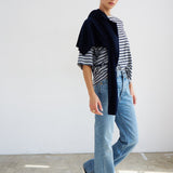 Jamie Haller - The Boxy Tee in Heather Navy Stripe