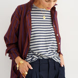 Jamie Haller - The Boxy Tee in Heather Navy Stripe