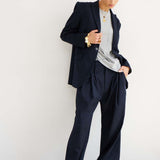 Jamie Haller - The Triple Pleat Trouser in Dark Navy