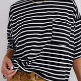Jamie Haller - The Boxy Tee in Black White Stripe