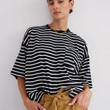 Jamie Haller - The Boxy Tee in Black White Stripe