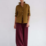Jamie Haller - The Wide Leg Terry Trouser in Cherry Cola