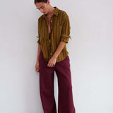 Jamie Haller - The Wide Leg Terry Trouser in Cherry Cola