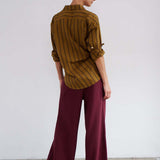 Jamie Haller - The Wide Leg Terry Trouser in Cherry Cola