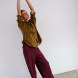 Jamie Haller - The Wide Leg Terry Trouser in Cherry Cola