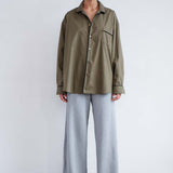 Jamie Haller - The Wide Leg Terry Trouser in Heather Grey