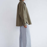 Jamie Haller - The Wide Leg Terry Trouser in Heather Grey
