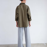 Jamie Haller - The Wide Leg Terry Trouser in Heather Grey
