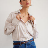 Jamie Haller - The Weekend Shirt in Tan Stripe