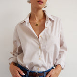 Jamie Haller - The Weekend Shirt in Tan Stripe